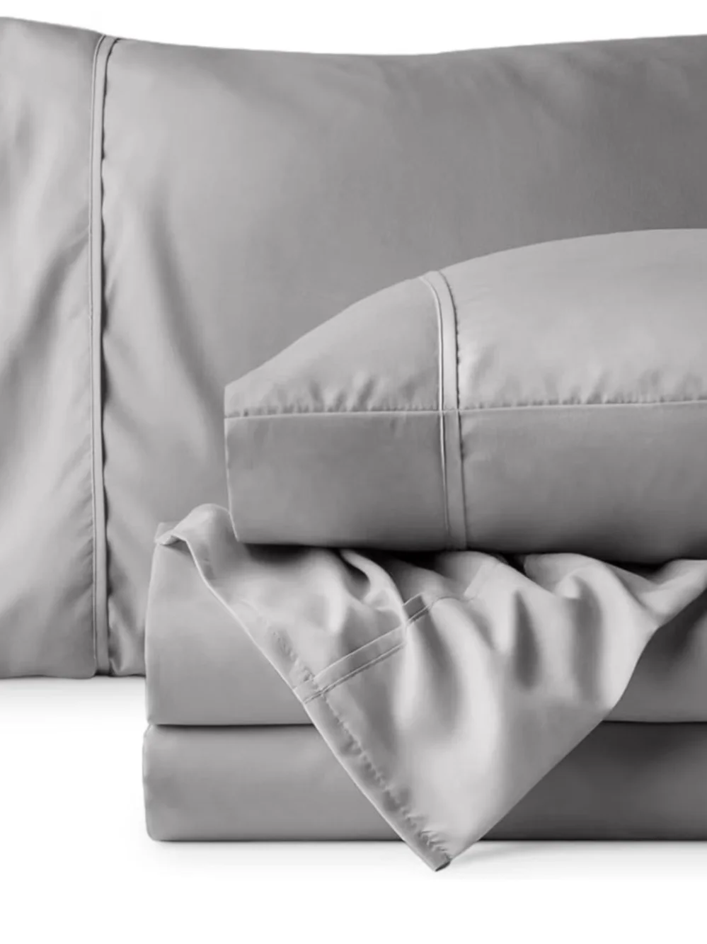 Split King Luxury Soft Gray Sheet Set New